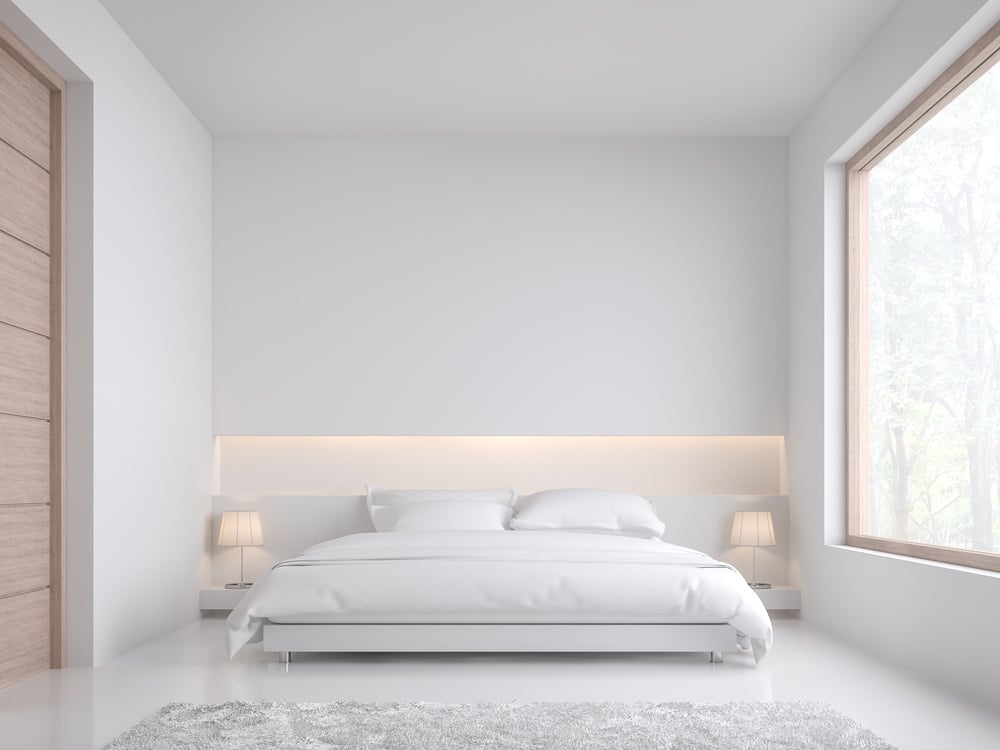 Modern Style Minimal White Bedroom